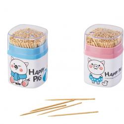 快樂(lè )小豬瓶裝牙簽（方形