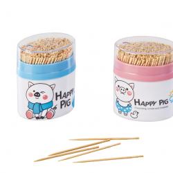 快樂(lè )小豬瓶裝牙簽（橢圓