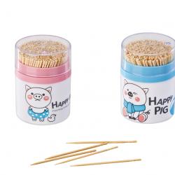 快樂(lè )小豬瓶裝牙簽（圓形