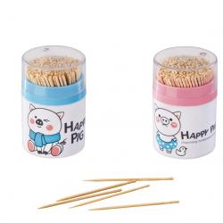 快樂(lè )小豬瓶裝牙簽（圓形