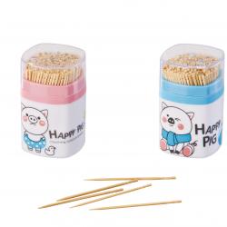 快樂(lè )小豬瓶裝牙簽（方形